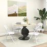 4-piece Set Folding Chairs, Portable Office Chairs, Metal Legs, Foldable Chair for Office, Reception, Waiting Room, Faux Leather, White Image 2