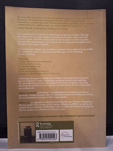 SALE!  FUNDRAISING MANAGEMENT - Analysis, Planning and Practice by Adrian Sargeant an Elaine Jay