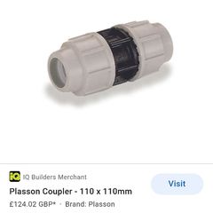 water pipe 110mm coupler/waterpipe fitting