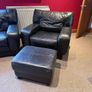 PRICE CRASH Black Leather Sofa Suite Bargains Image 4