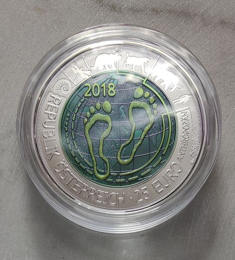 Austria 25 Euro Silver/Niobium (.900) Proof Coin 2018 - Anthropocene - Silver Niobium Series