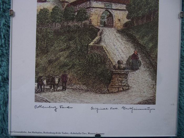 8 X Signed etchings of Rothenburg W. Germany by Ernst Geissendorfer - Circa 1950's