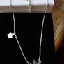 BNWT - MK Silver Double Star Necklace Image 5