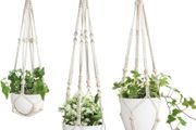 NEW SALE | 3 Pack Macrame Plant Hangers Indoor Hanging Planter Basket Flower Pot Holder Cotton Rope with Beads No Tassels, 58cm/73cm/89cm