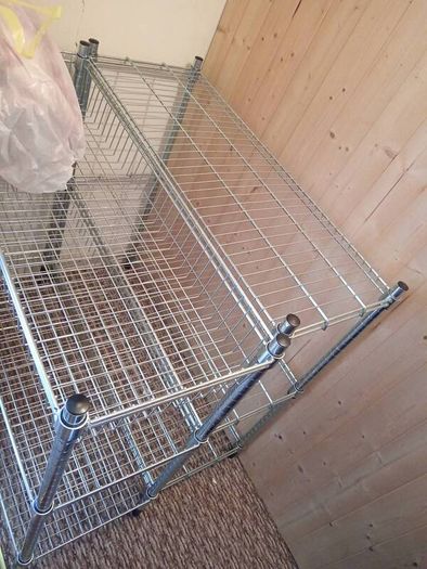 Two metal shelves