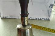 Antique Brass School Bell With Wood Handle