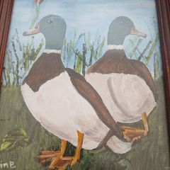 Original Framed Painting of Ducks, Simple & Original, Signed