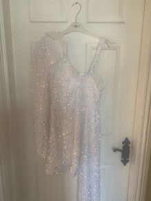 white sparkly dress