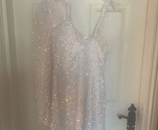 white sparkly dress