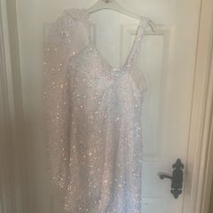 white sparkly dress