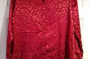 Shein leopard print satin blouse