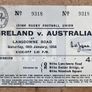 Very Rare 1958 Ireland v Australia - International Rugby Programme + Ticket Image 3