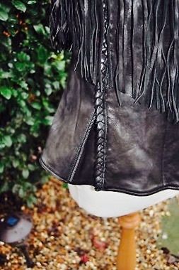 All Saints real leather fringe gilet