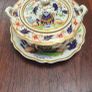 Japanese-inspired Imari pattern with cobalt blue, red, and gold gilding china Image 8