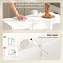 Modern sideboard with soft-close doors, buffet cabinet with 3 drawers, 2 glass doors, adjustable shelves, MDF, white Image 3