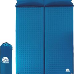 Double Self-Inflating Camping Mat - 2 Man Lightweight Sleeping Mat, Inflatable Camping Mat for 2 Person, Two Man Thick Sleeping Pad with Pillow for Hiking, Backpacking, Car Camp (FREE POSTAGE)