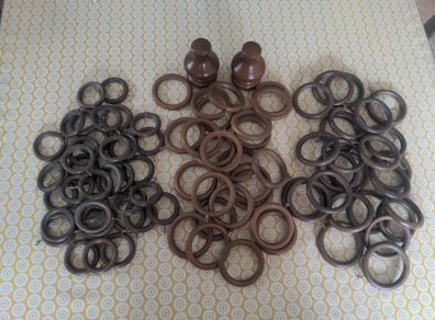 Curtain rail rings and ends