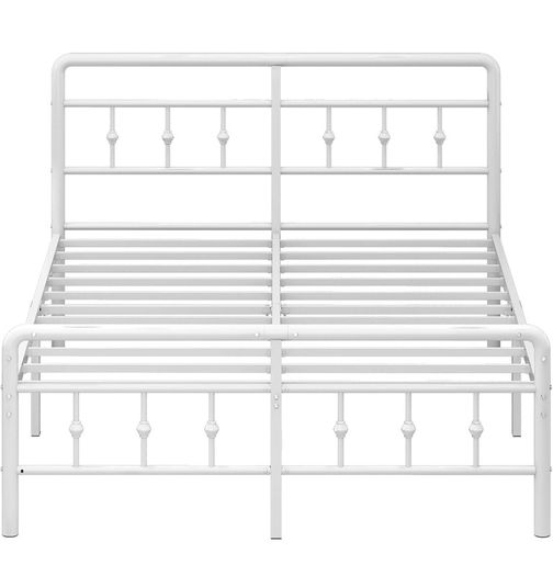 Double Bed Frame 4ft6 with Headboard and Footboard, Metal Bed Frame Double 46 cm High