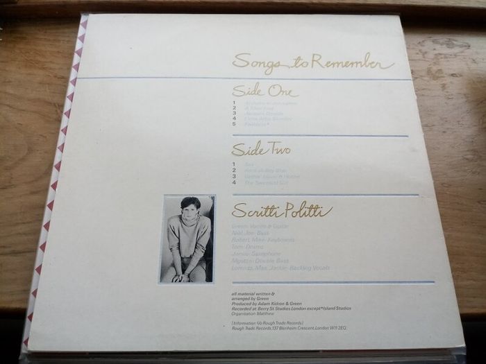Scritti Politti - Songs To Remember - 12in Vinyl