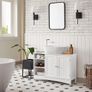 Extra long washbasin cabinet with 2 doors grey or white Image 5