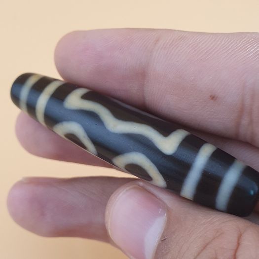 Vintage Himalayan Tibetan 3 Eyes Dzi Agate Bead Amulet