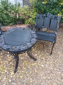 cast iron garden table and chair