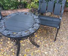 cast iron garden table and chair