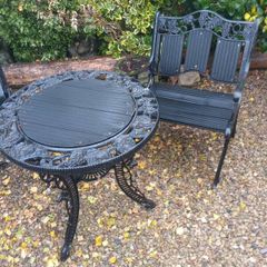cast iron garden table and chair
