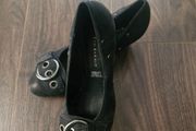 5th Avenue Block Heel Shoes Leather Black/Grey s.4/37