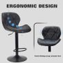 Bar Stools Set of 2 Bar Chairs,Modern Height Adjustable Kitchen Stools With Backs, Swivel Faux Leather Kitchen Island Chairs(All Black) Image 8