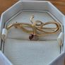 Vintage Gold Tone Ribbon Brooch Image 2