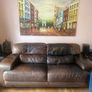 FREE Brown Leather Sofa Image 4