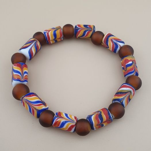 Vintage Venetian african Style Trade Glass Beads Bracelet