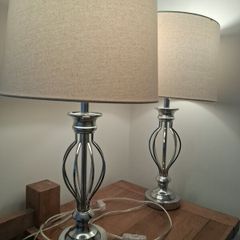 Table Lamps set of two stainless steel with led bulbs