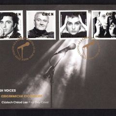 2024 Ireland Iconic Irish Voices (Christy Dignam, Seamus Begley, Sinead O'Connor & Shane McGowan) Commemorative Stamp An Post First Day Cover (FDC)