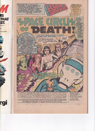 Legion Of Super-heroes #261 Circus Of Death (1980) Dc Copper Age Comic