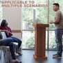 Podium Standing Desk Floor Standing Church Pulpit Stand with Wide Reading Surface and Storage Shelf,Wood Podium Classroom Lectern Stand Customer Reception Podiums Desk Image 4