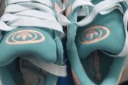 adidas campus size 5 light blue trainers