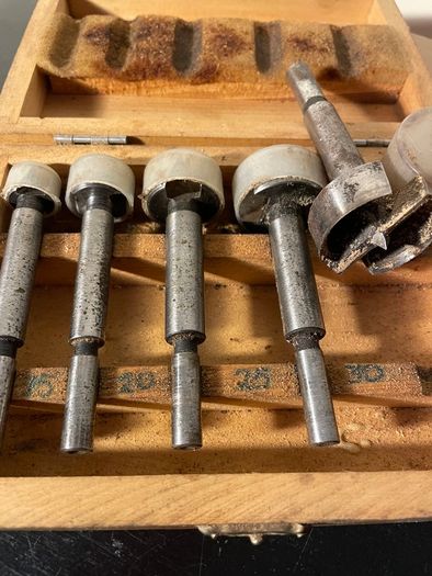 Vintage woodworking drill bit set 15mm-35mm