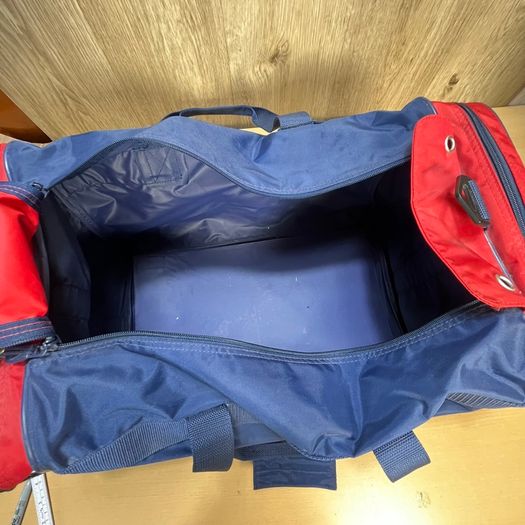 Adidas Duffle Bag - Blue Red Gym Travel Sports - Spell Out - 90s