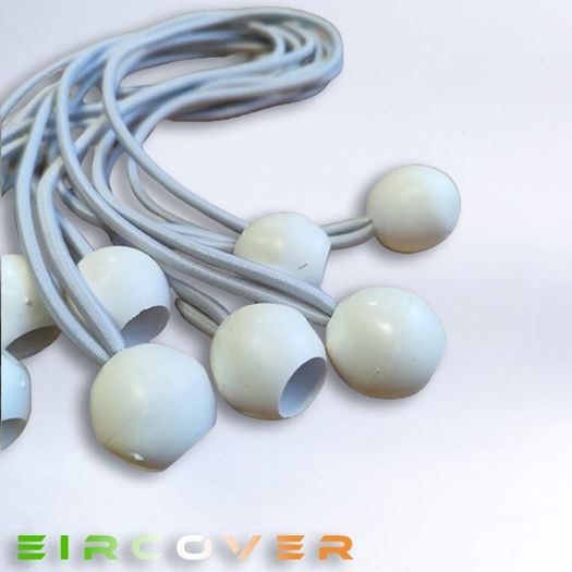 Large white bungee ball ties,30cm ( 30 pk )