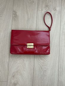 Red Patent Clutch Bag - upcycle?