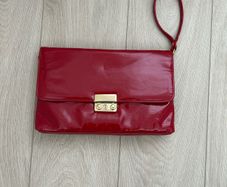 Red Patent Clutch Bag - upcycle?