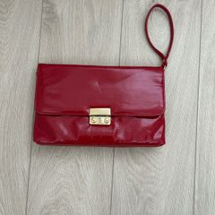 Red Patent Clutch Bag - upcycle?