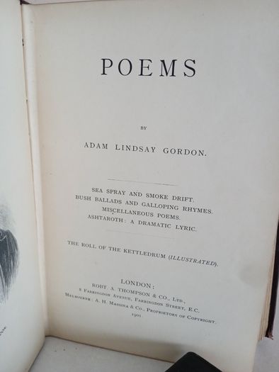 Poems by Adam Lindsay Gordon (GT807)