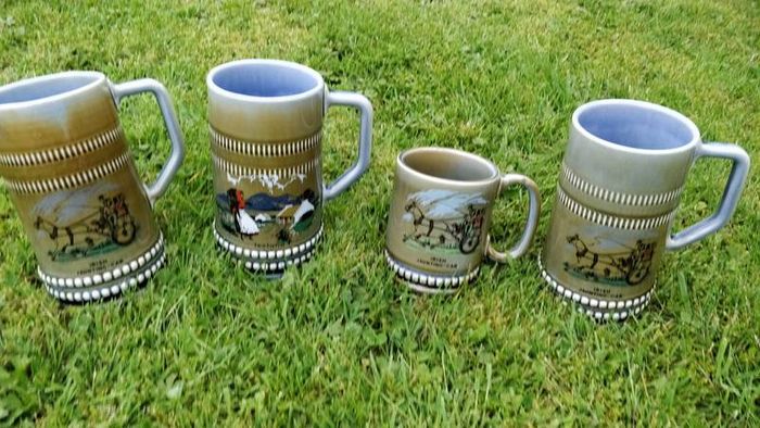 Irish Porcelain Tankards x 4