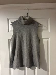 Zara grey polo neck sleeveless knit top size S