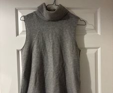 Zara grey polo neck sleeveless knit top size S