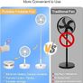 Portable Foldable Standing Fan - 8.6" 8000mAh Rechargeable Oscillating | 4-speed 22dB Silent Fan with Remote. USB Telescopic 3.5" Collapsible Design for Bedroom, Travel, Cruise & Camping. Image 2