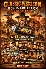 50 Public Domain Western Movies on a 64GB USB Flash Drive